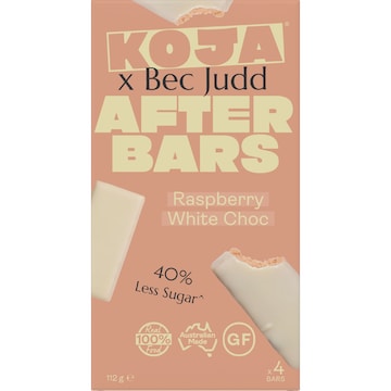 Koja Bec Judd After Bars Raspberry White Choc 112g 4 pack