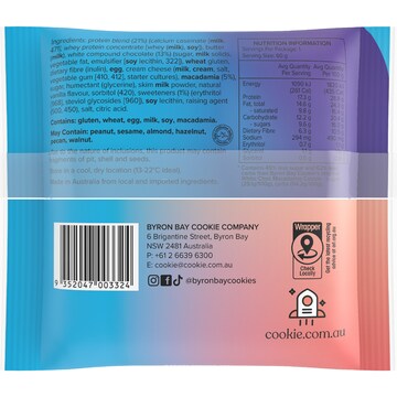 Byron Bay Cookies Protein Plus Cookie White Choc Macadamia 60g