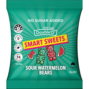 Double 'D' Smart Sweets Sour Watermelon Bears 50g