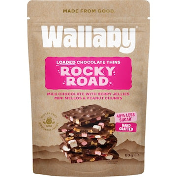 Wallaby Loaded Chocolate Thins Rocky Road 80g