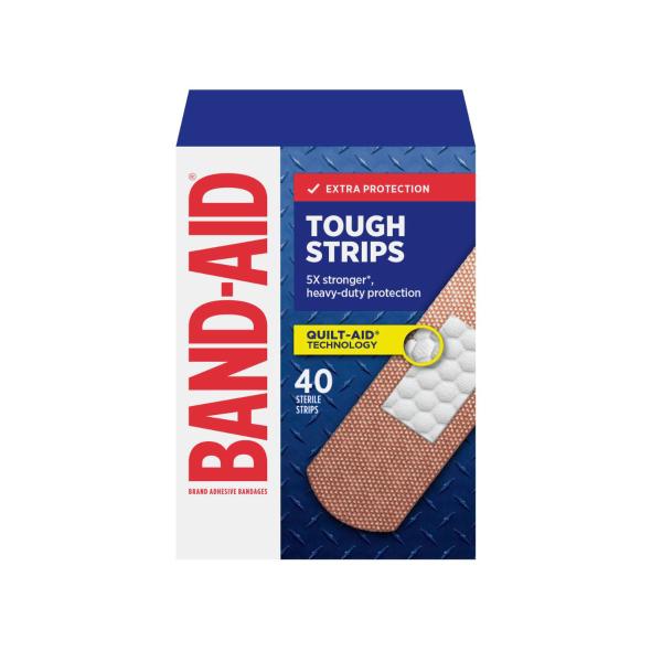 BAND AID TOUGH STRIPS 40 PACK:TOUGH STRIPS:.:40 PACK