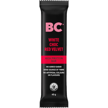 BC Snacks White Choc Red Velvet High Protein Bar 40g
