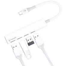 Bonelk Long-Life USB-C to 4 Port USB 3.0 Slim Hub (White)