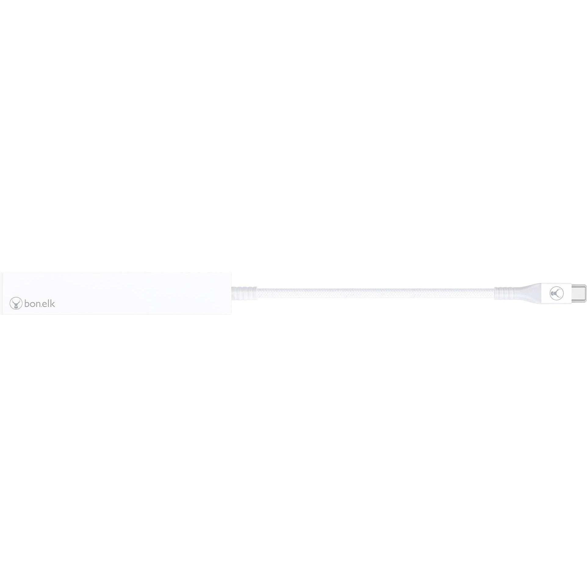 Bonelk Long-Life USB-C to 4 Port USB 3.0 Slim Hub (White)