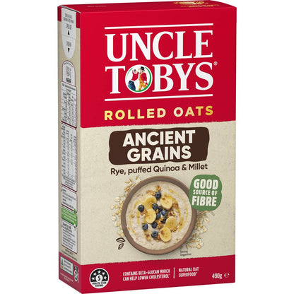 Uncle Tobys Rolled Oats Ancient Grains Rye, Puffed Quinoa & Millet 490g
