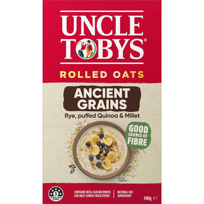 Uncle Tobys Rolled Oats Ancient Grains Rye, Puffed Quinoa & Millet 490g