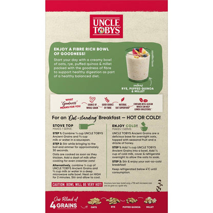 Uncle Tobys Rolled Oats Ancient Grains Rye, Puffed Quinoa & Millet 490g