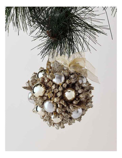 Luxe Christmas Champagne Plastic Berry Kissing Ball
