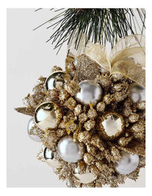 Luxe Christmas Champagne Plastic Berry Kissing Ball