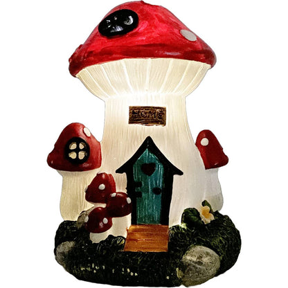 Mirabella Solar Mushroom Fairy House Red each