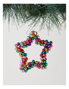Nostalgia Christmas Metal Bell Star 10cm in Multi