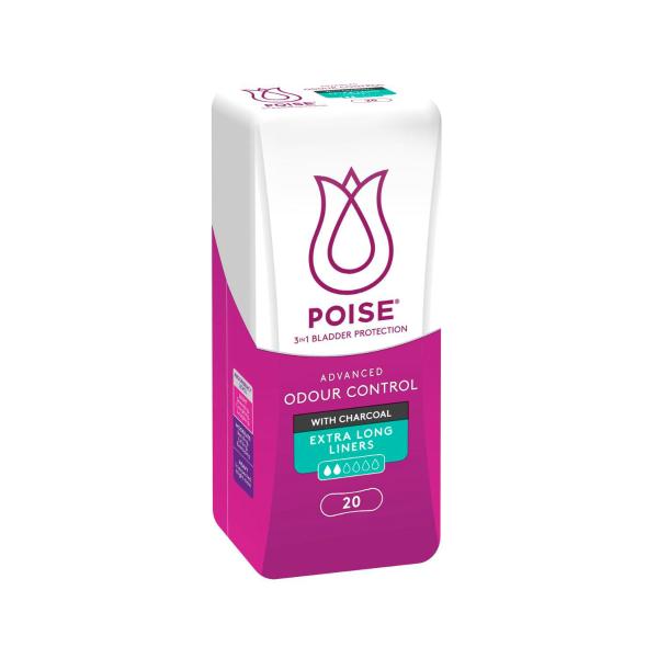POISE LINERS ADVANCED ODOUR PROTECT EXTRA LONG 20PK