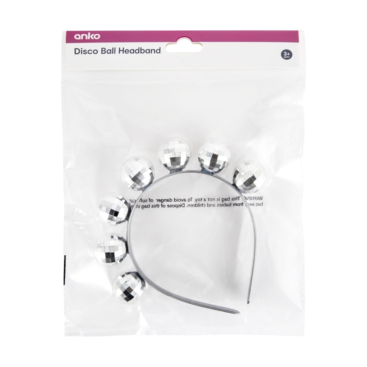Disco Ball Headband  - Silver Tone