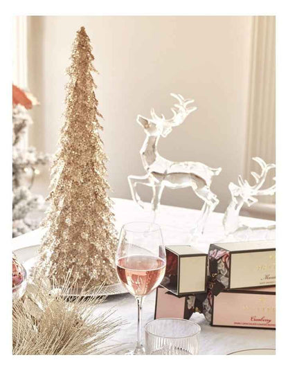Luxe Christmas Champagne Glitter Triangle Leaf Tree Decoration