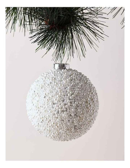 Luxe Christmas White Pearl Bauble