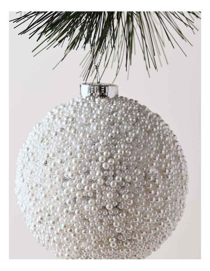 Luxe Christmas White Pearl Bauble