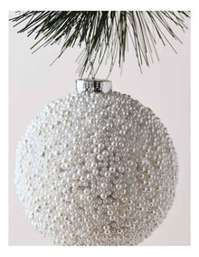 Luxe Christmas White Pearl Bauble