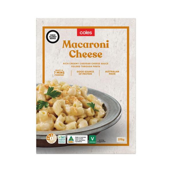 COLES FZ CONVENIENCE MEAL:MACARONI CHEESE:.:375 GRAM