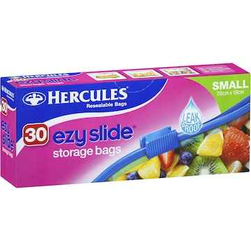 Hercules Ezy Slide Resealable Storage Bags 30 pack
