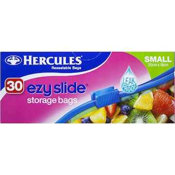 Hercules Ezy Slide Resealable Storage Bags 30 pack