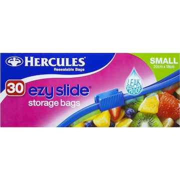Hercules Ezy Slide Resealable Storage Bags 30 pack