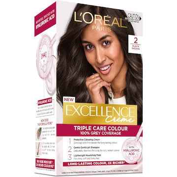 L'Oreal Paris Excellence Creme Hair Colour 2 Black Brown each