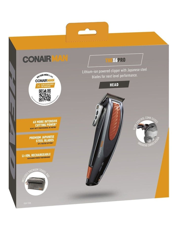 X6 Pro Hair Clipper in Grey/Orange VSM1100A
