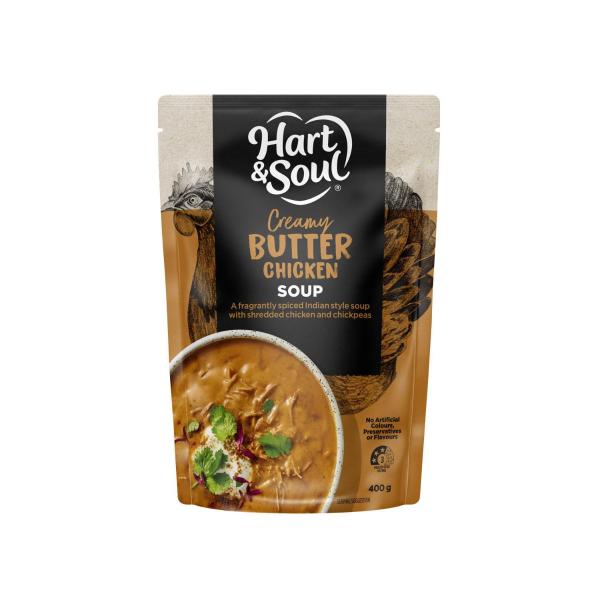 HART & SOUL POUCH SOUP BUTTER CHICKEN 400G