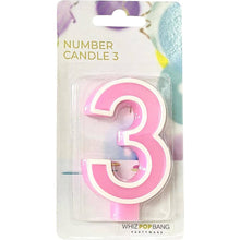 Whiz Pop Bang Number Candle 3 Assorted each