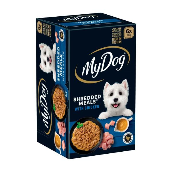 MY DOG SHREDDED MEALS CHICKEN DOG FOOD 6X100G