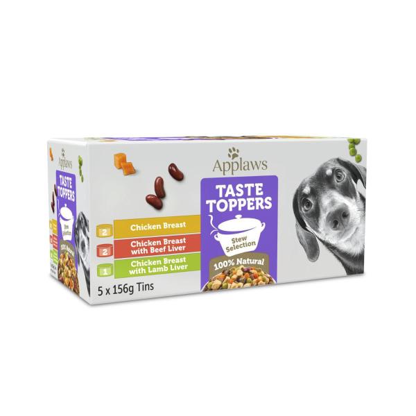 Taste Toppers Chicken Selection In Stew Dog Food Tin Multipack 5X156g