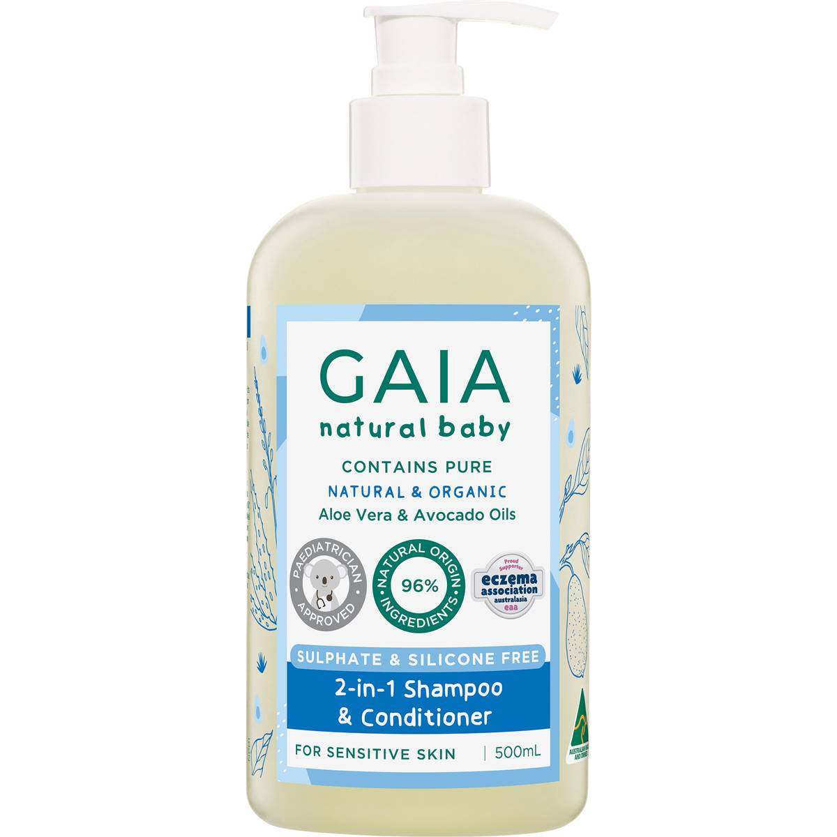 Gaia Natural Baby 2-In-1 Shampoo & Conditioner 500mL