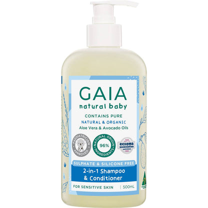 Gaia Natural Baby 2-In-1 Shampoo & Conditioner 500mL