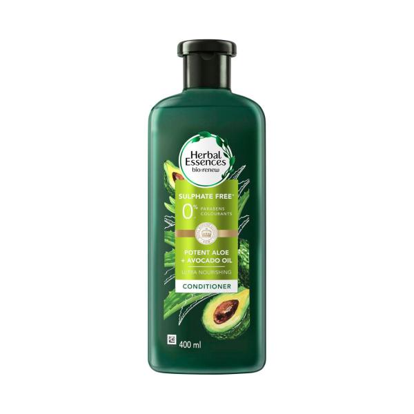 HERBAL ESSENCES POTENT ALOE AND AVOCADO OIL CONDITIONER 400 ML