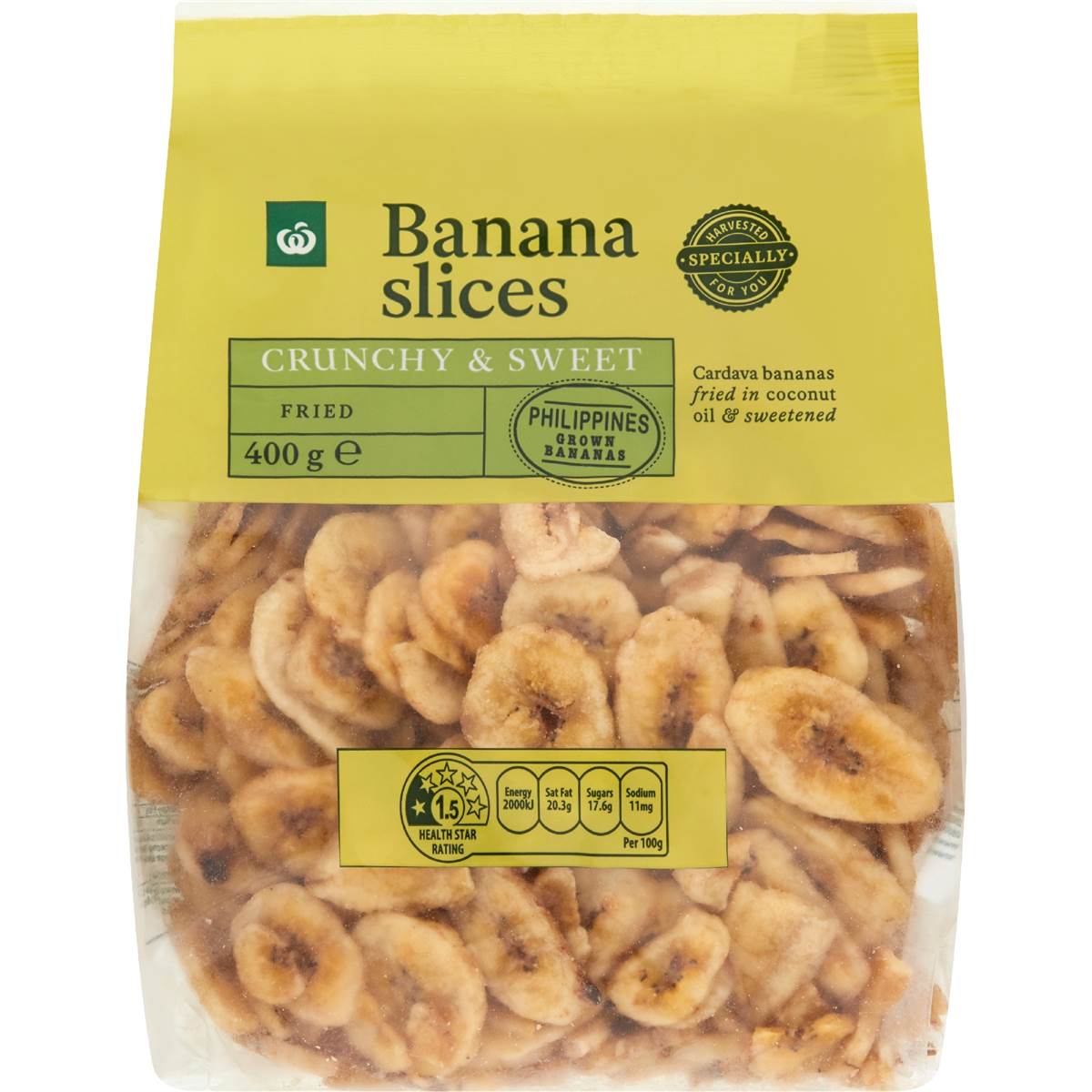 Woolworths Banana Chips Snack 400g