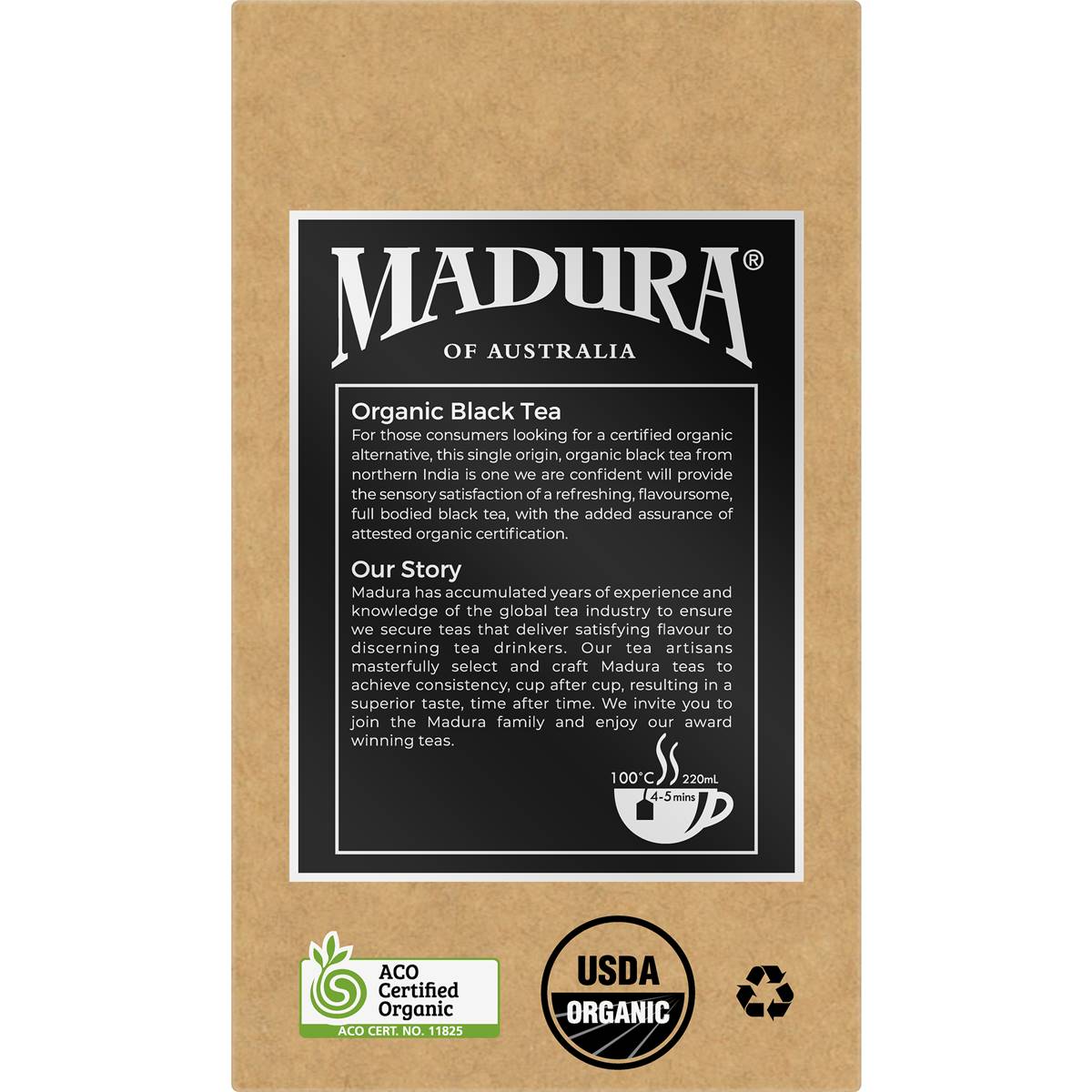 Madura Organic Black Tea Bags 50 pack