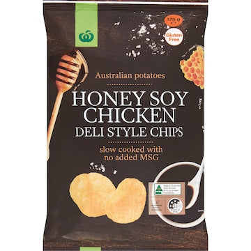 Woolworths Honey Soy Chicken Deli Style Chips 175g