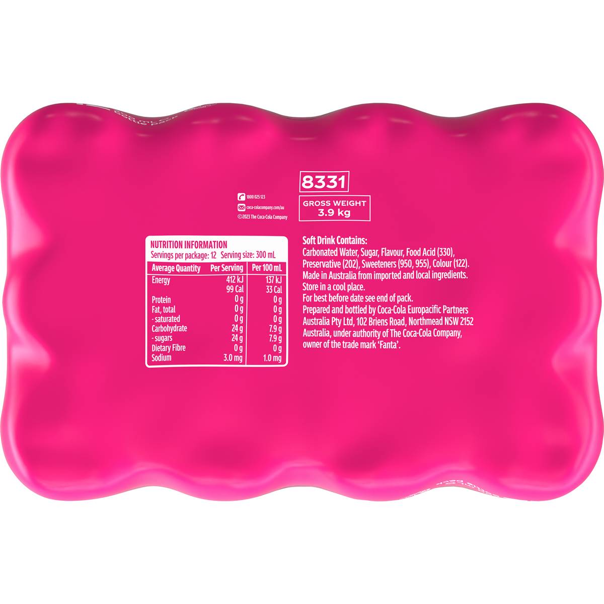 Fanta Raspberry Bottles 300ml x 12 Pack