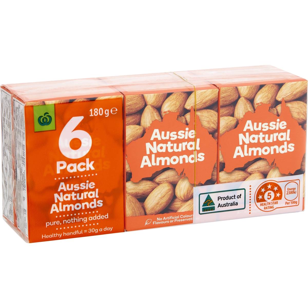 Woolworths Aussie Natural Almonds 6 Pack