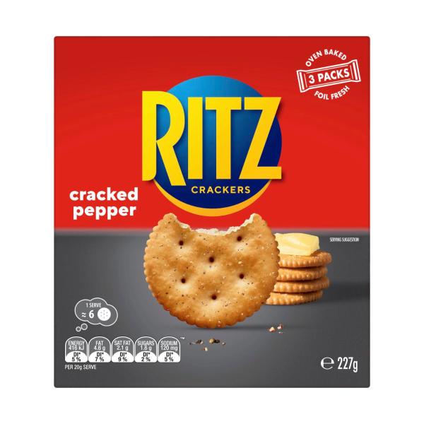 RITZ CRACKED PEPPER CRACKERS:.:227 GRAM