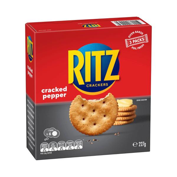 RITZ CRACKED PEPPER CRACKERS:.:227 GRAM
