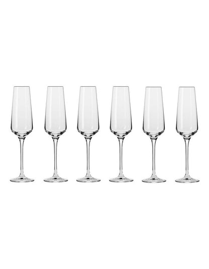 Avant Garde Champagne Flute 200ml Set of 6 in Clear