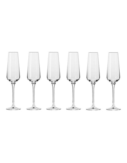 Avant Garde Champagne Flute 200ml Set of 6 in Clear