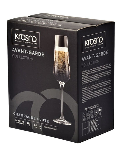 Avant Garde Champagne Flute 200ml Set of 6 in Clear