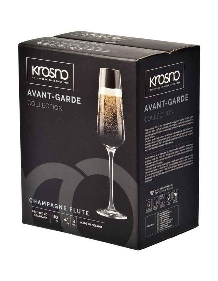 Avant Garde Champagne Flute 200ml Set of 6 in Clear