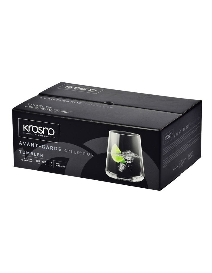 Avant Garde Tumbler Set 430ml 6 Piece Gift Boxed in Clear
