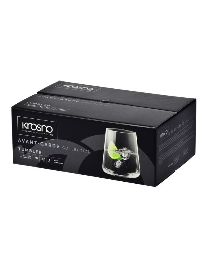 Avant Garde Tumbler Set 430ml 6 Piece Gift Boxed in Clear