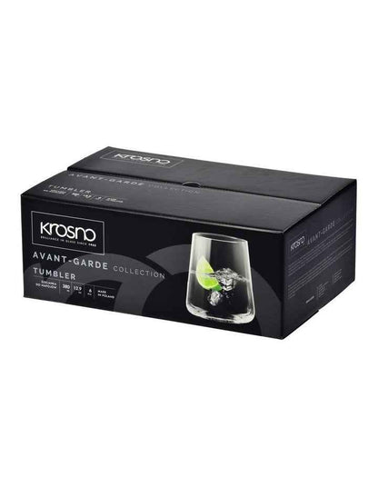 Avant Garde Tumbler Set 430ml 6 Piece Gift Boxed in Clear