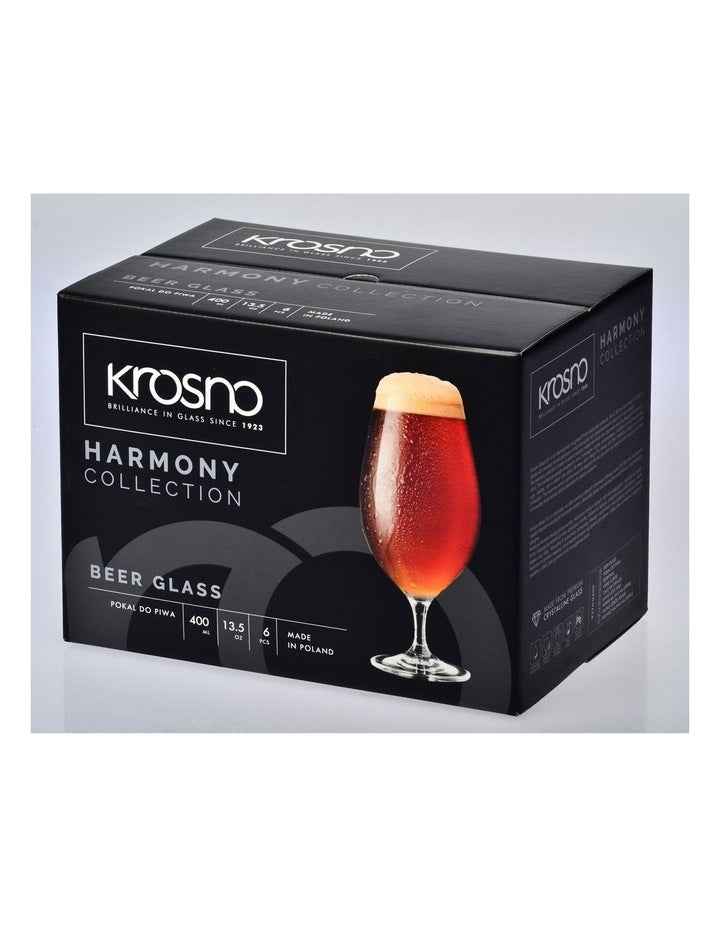 Harmony Beer Glass 400ml Set of 6 Gift Boxed