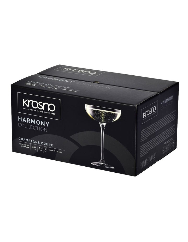 Harmony Champagne Coupe Set of 6 280ml Gift Boxed